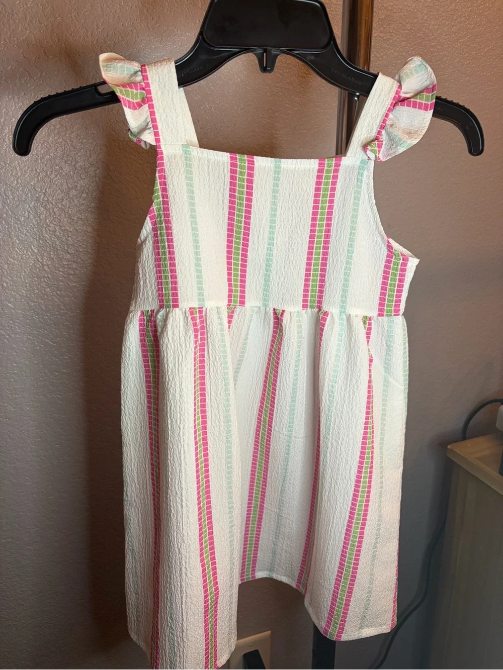 Rachel Zoe White Dress with Pink & Mint Stripes